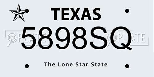 5898SQ Texas License Plate