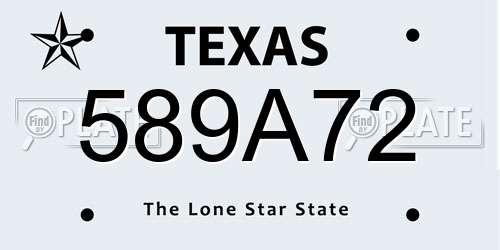 589A72 Texas License Plate