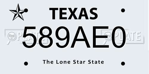 589AE0 Texas License Plate