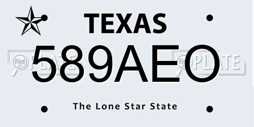 589AEO Texas License Plate