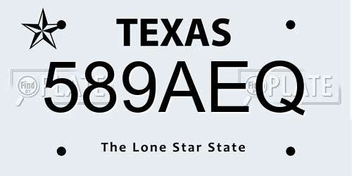 589AEQ Texas License Plate