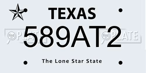 589AT2 Texas License Plate