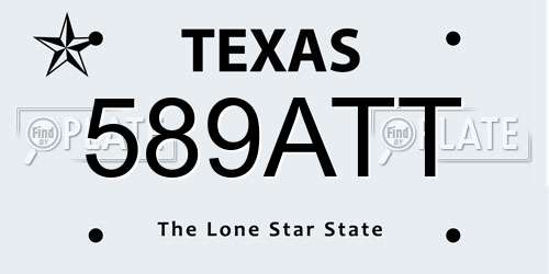 589ATT Texas License Plate