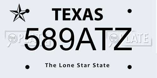 589ATZ Texas License Plate