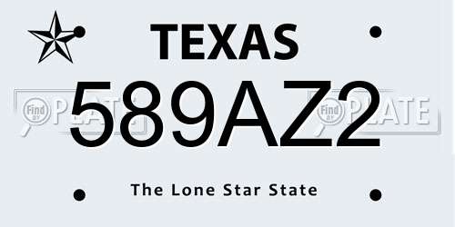 589AZ2 Texas License Plate