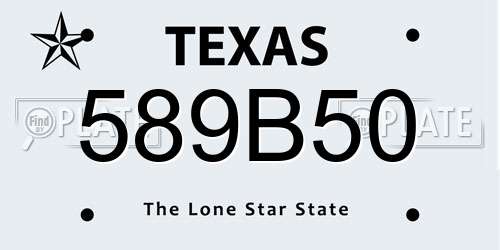 589B50 Texas License Plate
