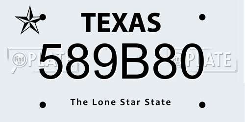 589B80 Texas License Plate
