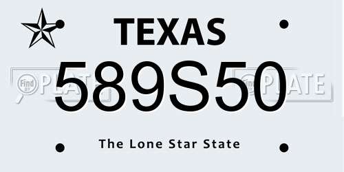 589S50 Texas License Plate