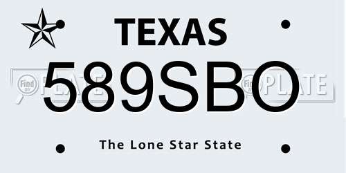 589SBO Texas License Plate