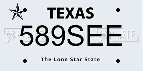 589SEE Texas License Plate