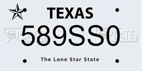 589SS0 Texas License Plate
