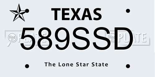 589SSD Texas License Plate