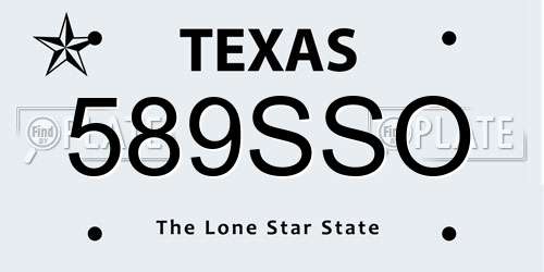 589SSO Texas License Plate