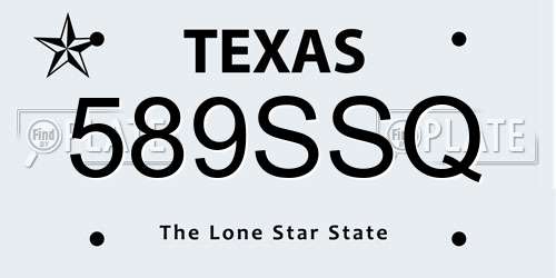 589SSQ Texas License Plate