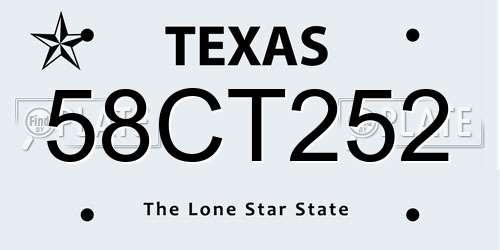 58CT252 Texas License Plate