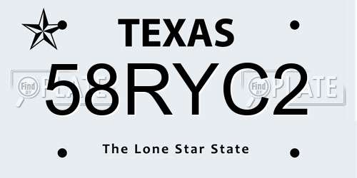 58RYC2 Texas License Plate