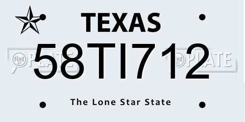58TI712 Texas License Plate