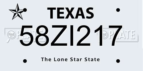 58ZI217 Texas License Plate