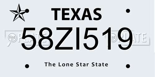 58ZI519 Texas License Plate