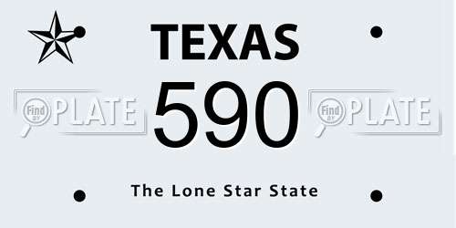 590 Texas License Plate