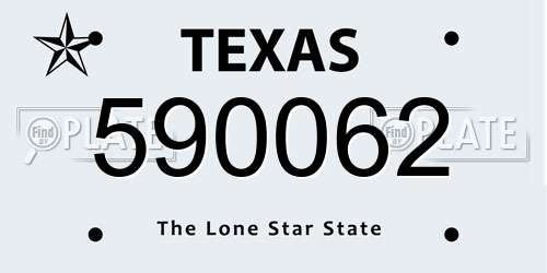 590062 Texas License Plate