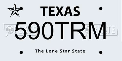 590TRM Texas License Plate