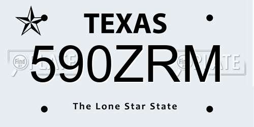 590ZRM Texas License Plate