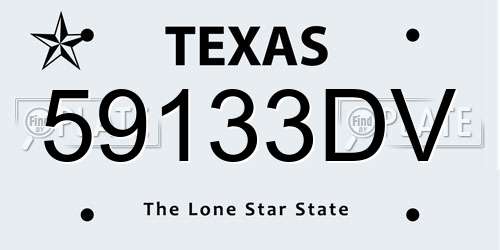 59133DV Texas License Plate
