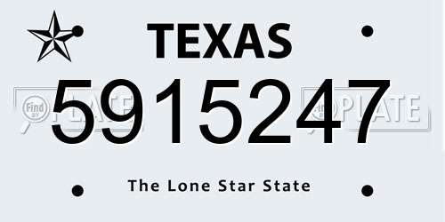 5915247 Texas License Plate