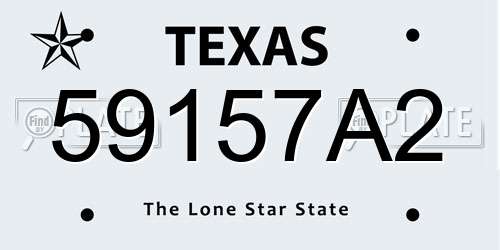 59157A2 Texas License Plate