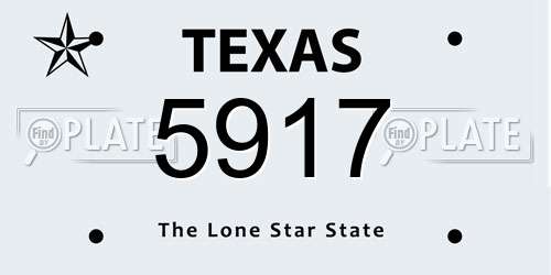 5917 Texas License Plate