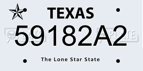59182A2 Texas License Plate