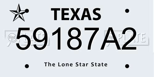 59187A2 Texas License Plate