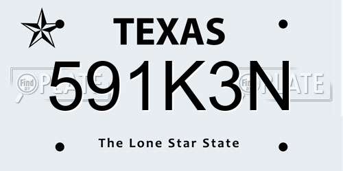 591K3N Texas License Plate