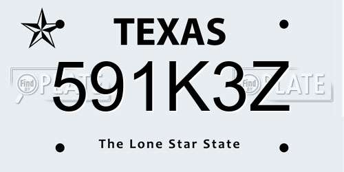591K3Z Texas License Plate