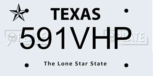 591VHP Texas License Plate