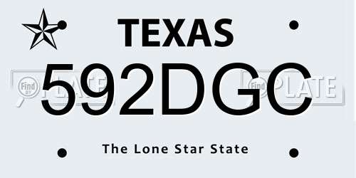 592DGC Texas License Plate