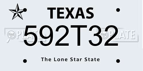 592T32 Texas License Plate