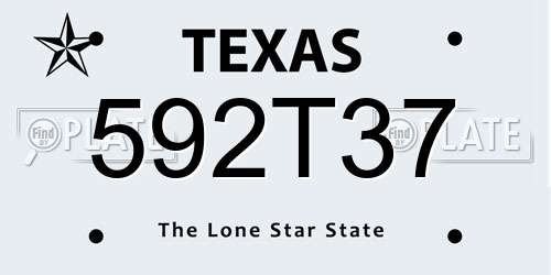 592T37 Texas License Plate