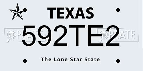 592TE2 Texas License Plate
