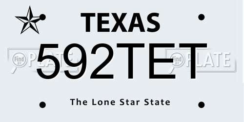 592TET Texas License Plate