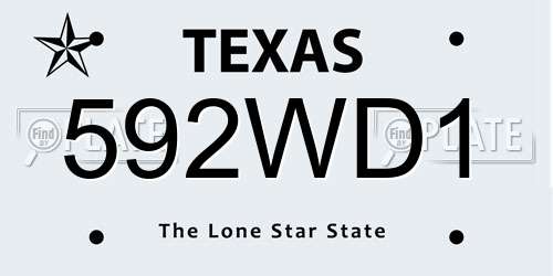 592WD1 Texas License Plate