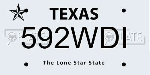 592WDI Texas License Plate