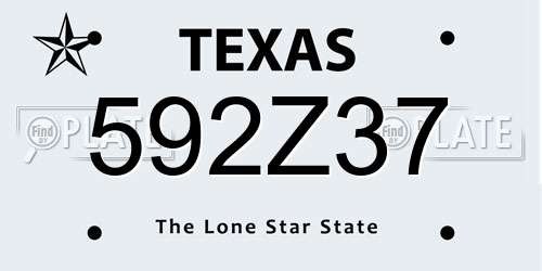 592Z37 Texas License Plate