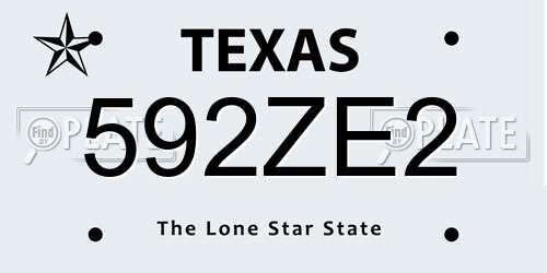 592ZE2 Texas License Plate