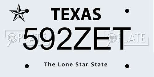 592ZET Texas License Plate