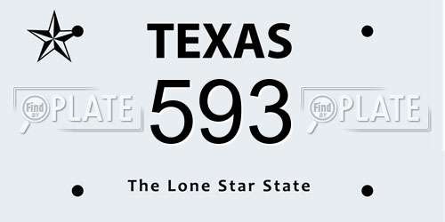 593 Texas License Plate
