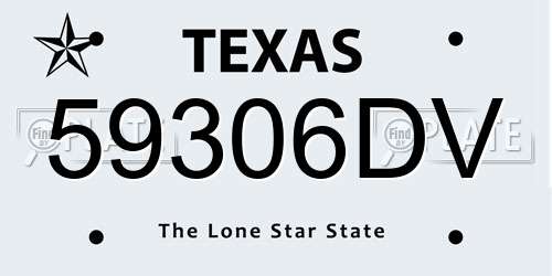 59306DV Texas License Plate