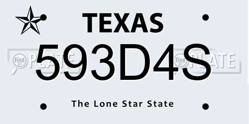 593D4S Texas License Plate