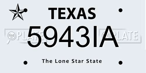 5943IA Texas License Plate